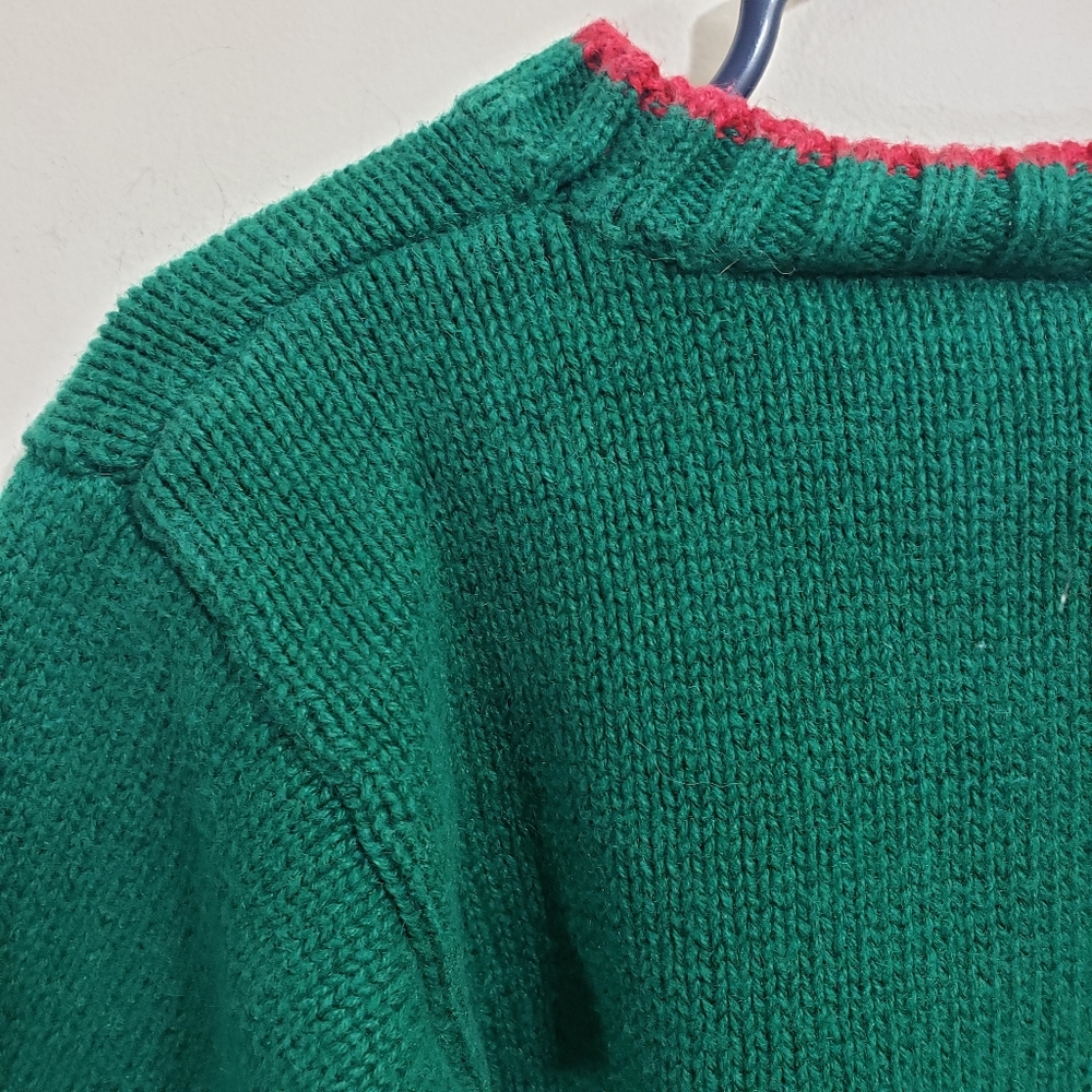 Good lad of Philadelphia vintage dog & pine trees Applique Winter sweater Sz 12M - Picture 6 of 7
